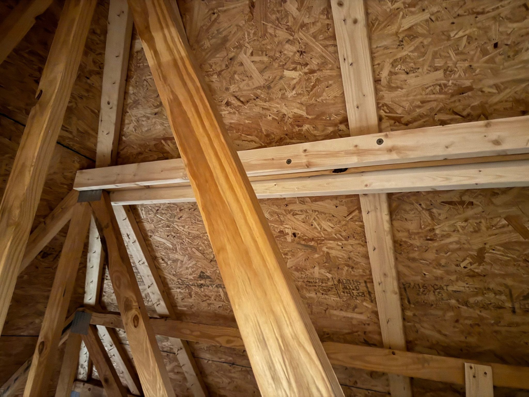 New wood blocking and reinforcement across the framing junction in Sunset Beach, NC